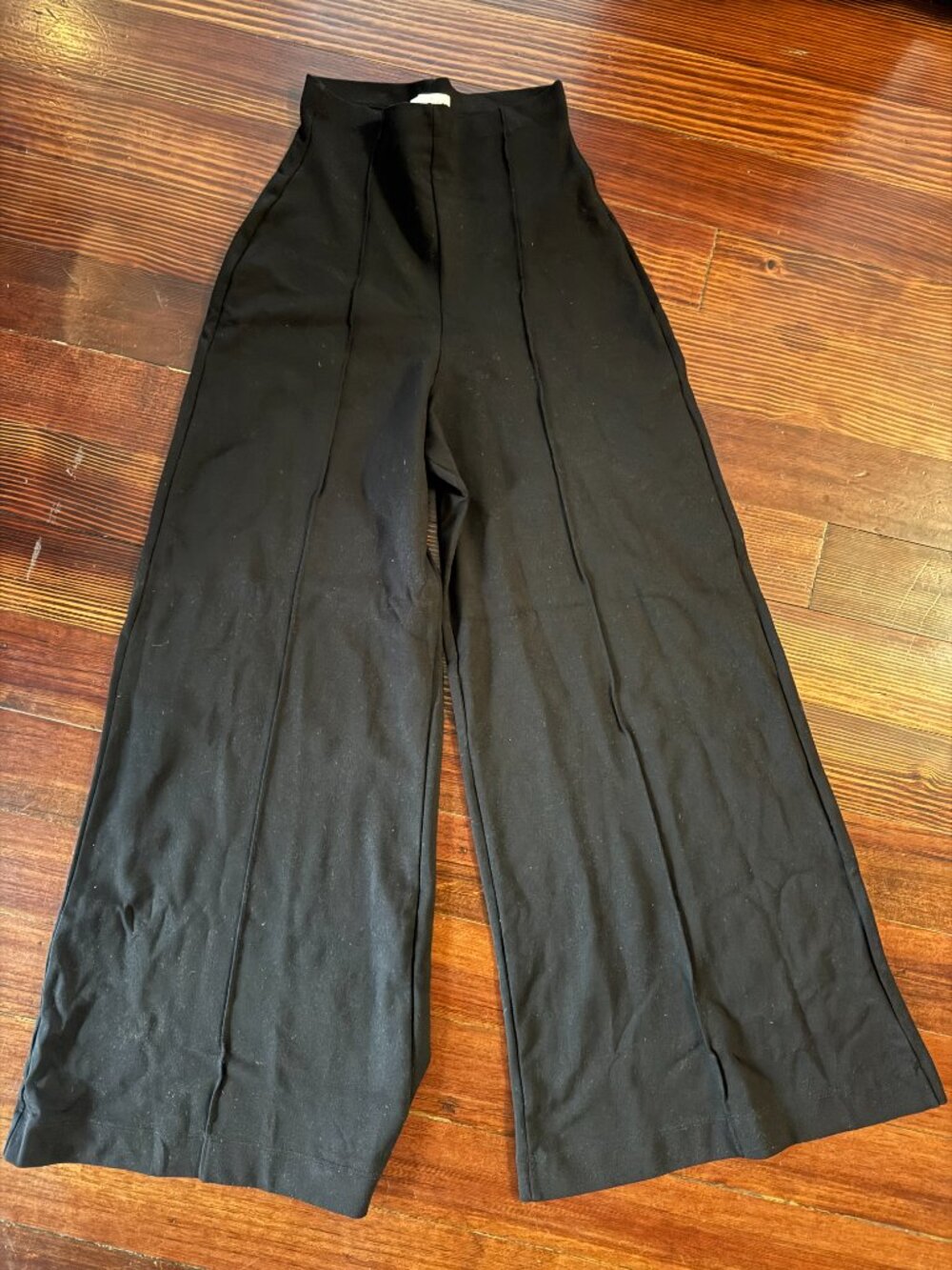 Ripley Rader Black Ponte Knit Cropped Wide Leg Pant High Waist Pull On XS Size 1 - Picture 3 of 3
